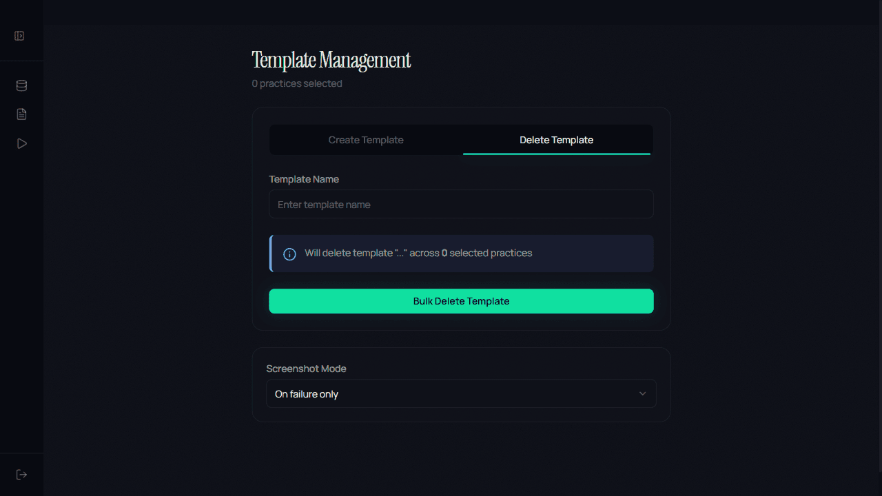 Deleting a template in bulk