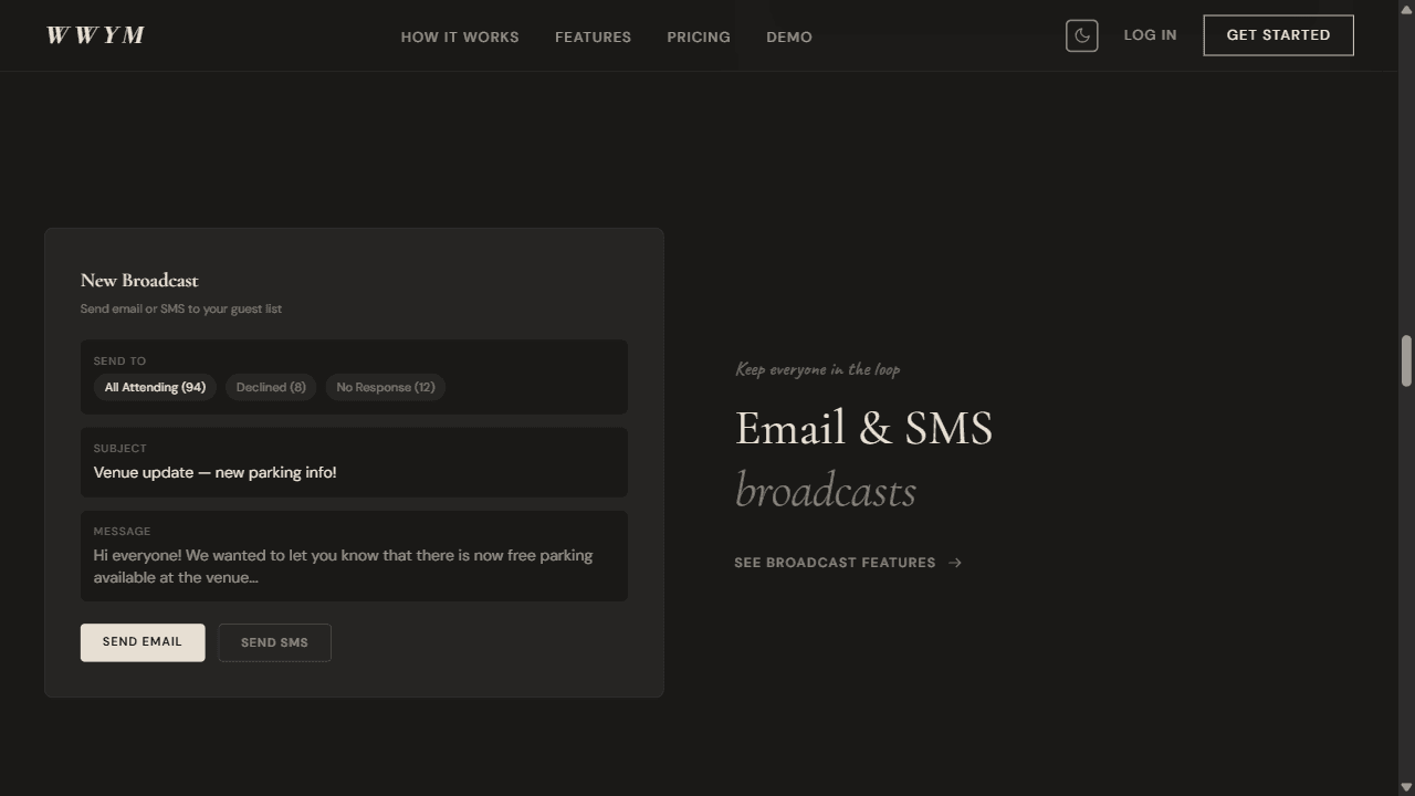 Message guests